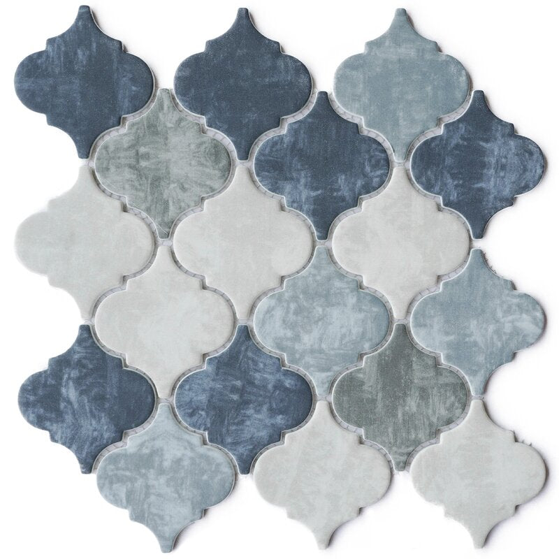 Lantern Arabesque Glass Mosaic Sheet Wall Tile for Bathroom, Floor Tile and Kitchen Backsplash (10 Sheets / case)