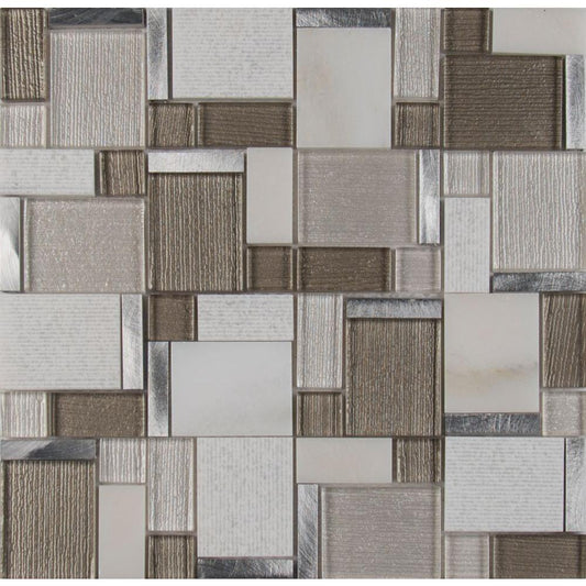MSI Magica 12 in. x 12 in. x 6mm Glass and Stone Mesh-Mounted Mosaic Tile