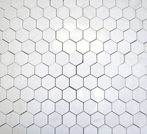 Bianco Dolomite Marble Italian White Dolomite 2" Hexagon Mosaic Floor Wall Tile Polished