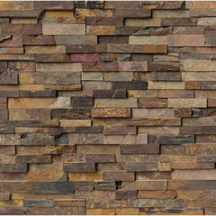 California Gold 3D Ledger Wall Panel 6 in. x 24 in. Natural Wall Tile Stone for Accent Walls Kitchen Backsplash Fireplace Surrounds