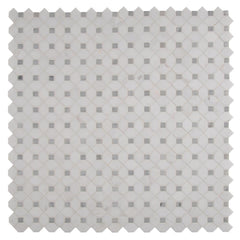 MS International Bianco Dolomite Dotty  Polished Marble Mesh-Mounted Mosaic Tile