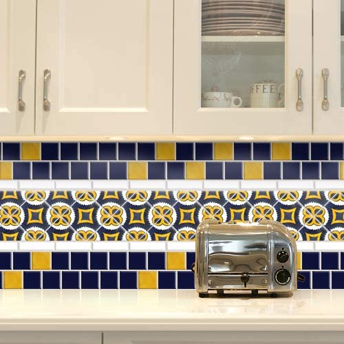 Cobalt Blue 4 in Ceramic Tile 4.25 inch Gloss (Shinny) 4 1/4" Box of 10 Piece for Bathroom Wall and Kitchen Backsplash