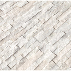 Arctic White Ledger Wall Panel 6 in. x 24 in. Natural Marble Wall Tile for Accent Walls Kitchen Backsplash Fireplace