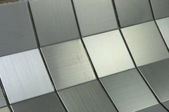 Matte Silver Stainless Steel Metallic Square 2x2 Mosaic Wall Tiles for Bathroom and Kitchen Walls Kitchen Backsplashes