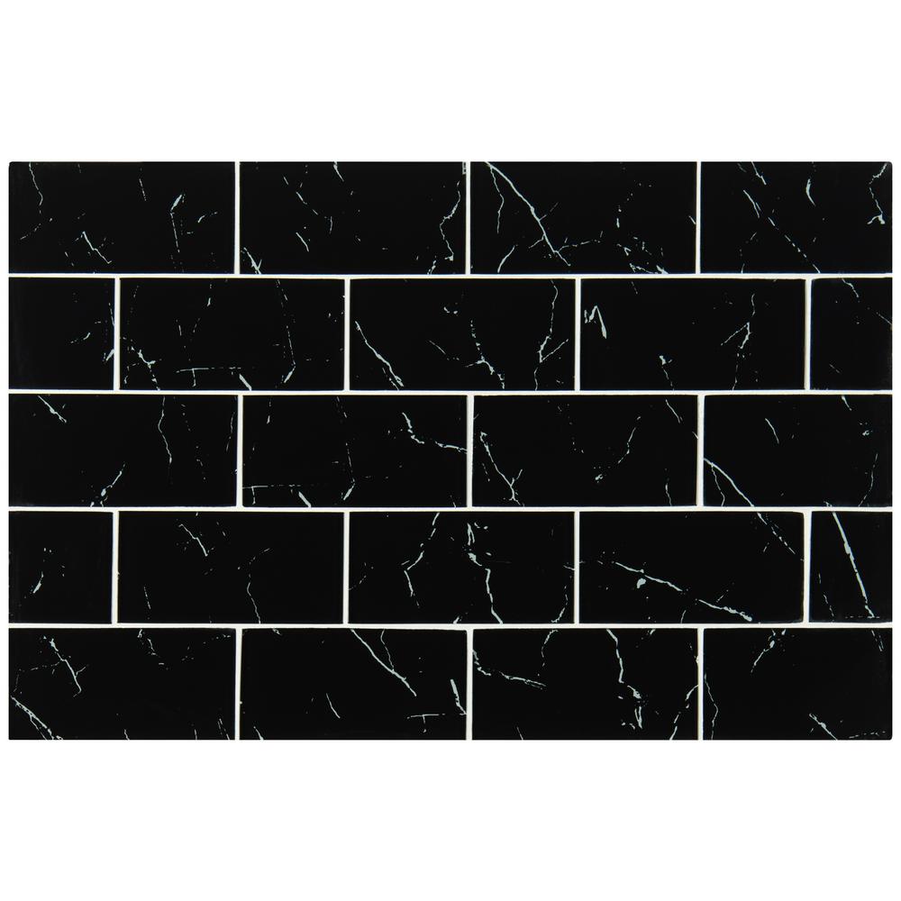 MSI Nero Marquina 3x6  Wall Glass Tile (5 sq. ft./Case)