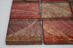 2x2 Square Glass Mosaic Wall Tile (Summer - Red Brownish and Gold)