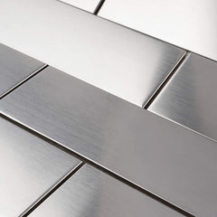 2X6 Stainless Steel Brick Metallic Subway Mosaic Wall Tile for Kitchen Backsplash, Bathroom Shower, Accent Decor