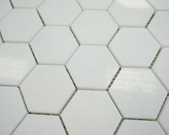 Thassos White Greek Marble 2 inch Hexagon 2x2 Mosaic Floor Wall Tile Backsplash Polished for Kitchen, bathroom Shower, Accent décor, Fireplace