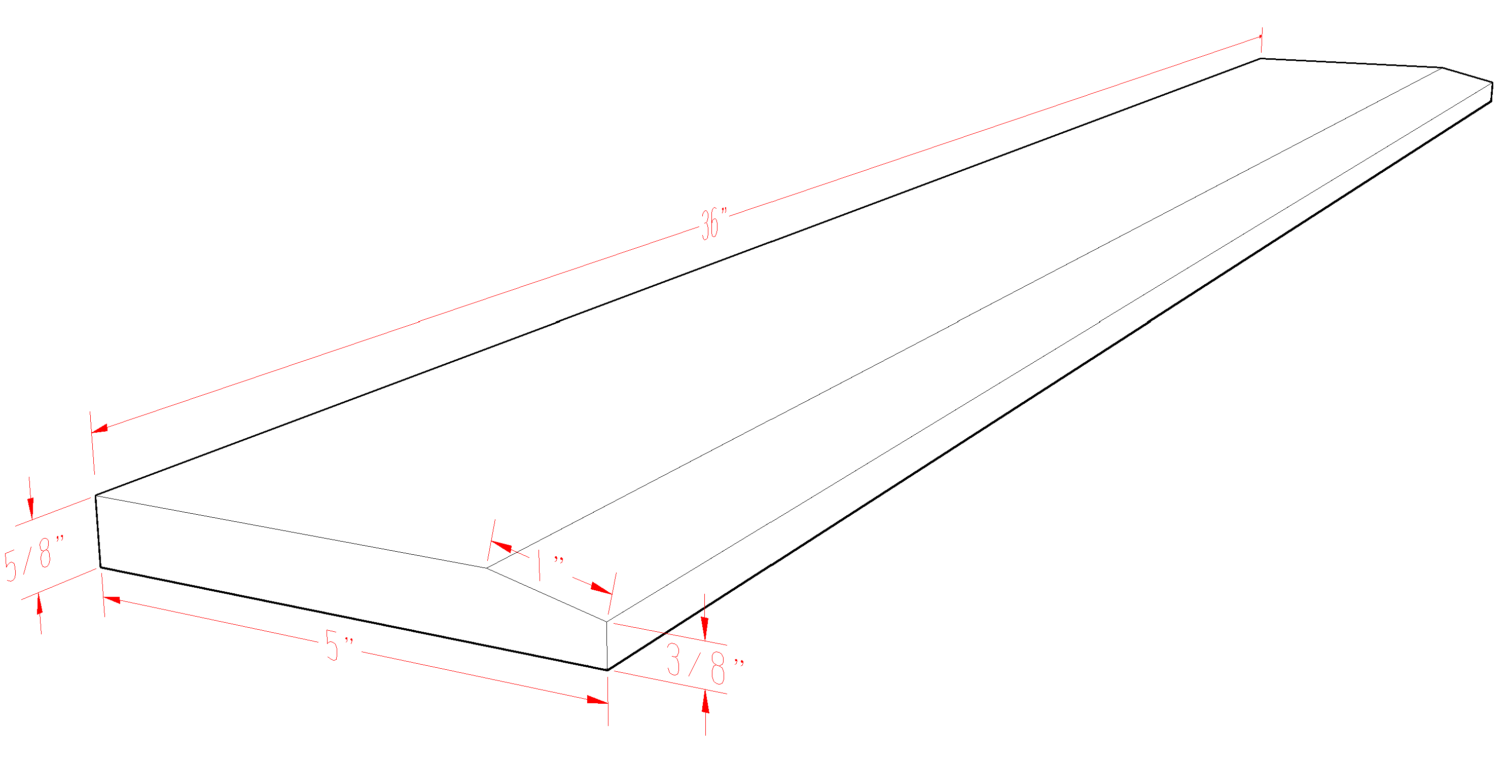 Carrara Bianco Marble One High Beveled Door Threshold (Marble Saddle) Polished