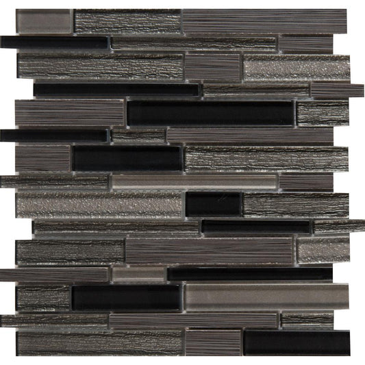 MS International Metro Gris Interlocking Glass Porcelain Mosaic Tile (Box 10 Sheets) - Tenedos