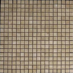 Crema Marfil Marble 5/8x5/8 Mosaic Floor Wall Tile Polished for Bathroom Shower, Kitchen Backsplash, Fireplace