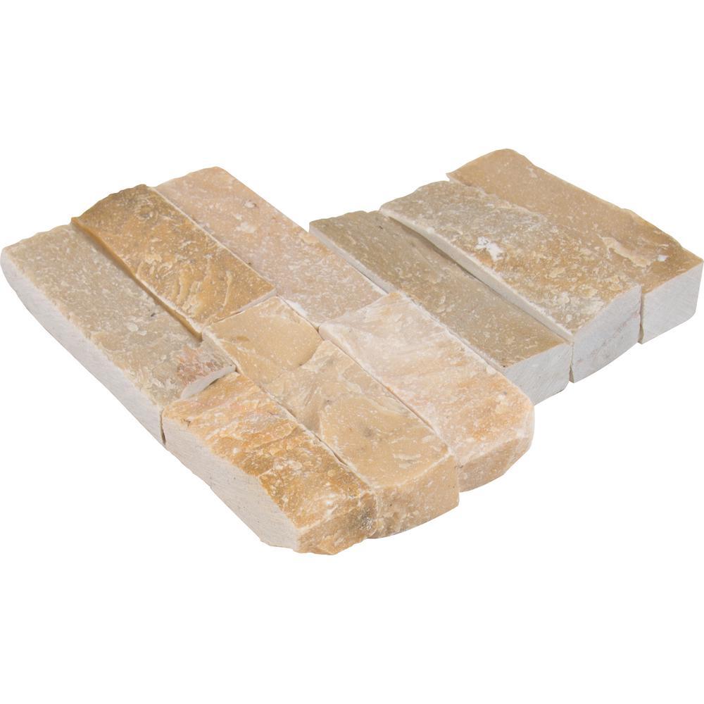 Golden Honey Ledger Corner 6x18 Natural Quartzite Wall Tile (6 Pieces / case)