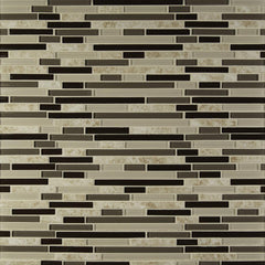 MS International Amalfi Cafe Interlocking 12 in. x 12 in. x 6 mm Glass and Porcelain Mesh-Mounted Mosaic Tile
