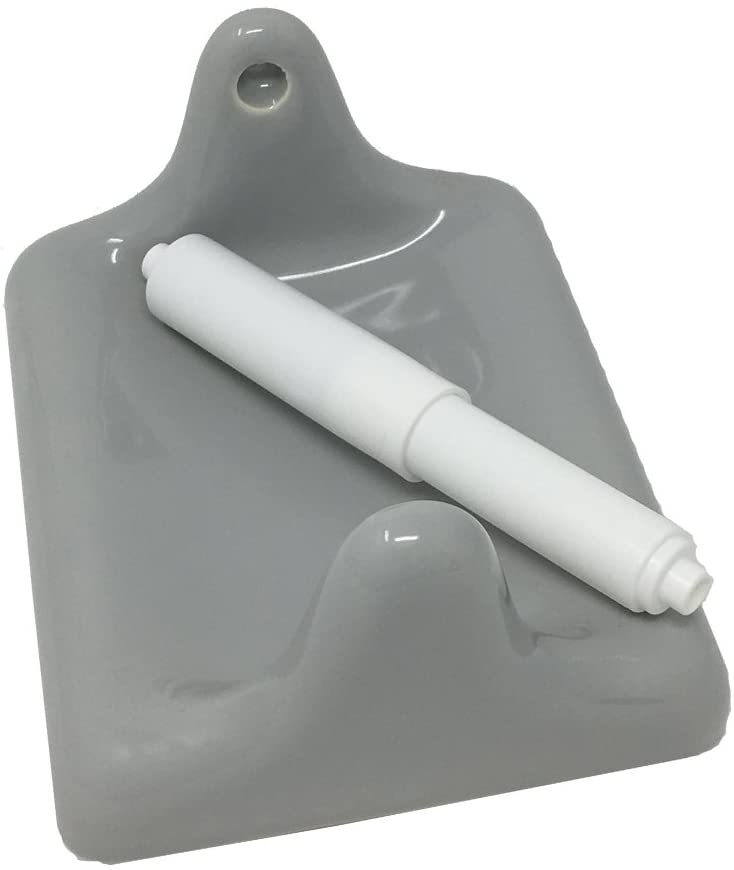 Vogue Tiles 5-Piece Retro Gray Glazed Ceramic Bathroom Grey Accessory Kit
