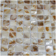 Mother of Pearl Tile Natural Varied Sea Shell Square Wall Tile for Kitchen Backsplash, Bathroom Shower, Accent Wall