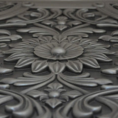 Kitchen Backsplash Premium Antique Nickel Metal Resin Mural Medallion Hand Made Textured Tile - Tenedos