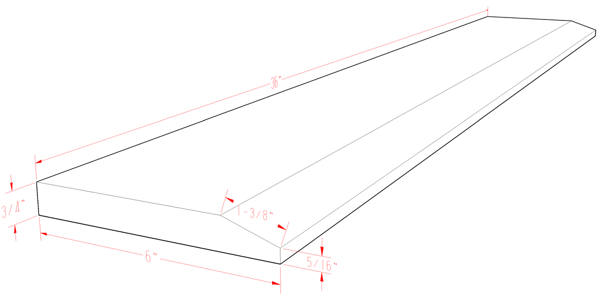 Carrara Bianco Marble One High Beveled Door Threshold (Marble Saddle) Polished