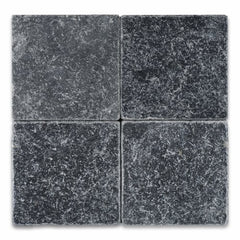 Taurus Black Marble (Nero Marquina) 6 x 6 Tumbled Wall and Floor Tile (Box of 5 Sq. ft.)