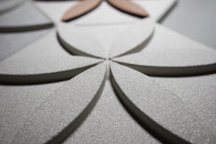 Peel and Stick Decorative Hexagonal 9x7.8 inch Wall Sculpture Panel Derin Series, Cast Stone, DIY Easy to Install, Wooden Add-ons (Box of 11 Pieces)