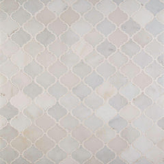 MS International Greecian White Arabesque Polished Marble Mesh-Mounted Mosaic Floor and Wall Tile - Tenedos