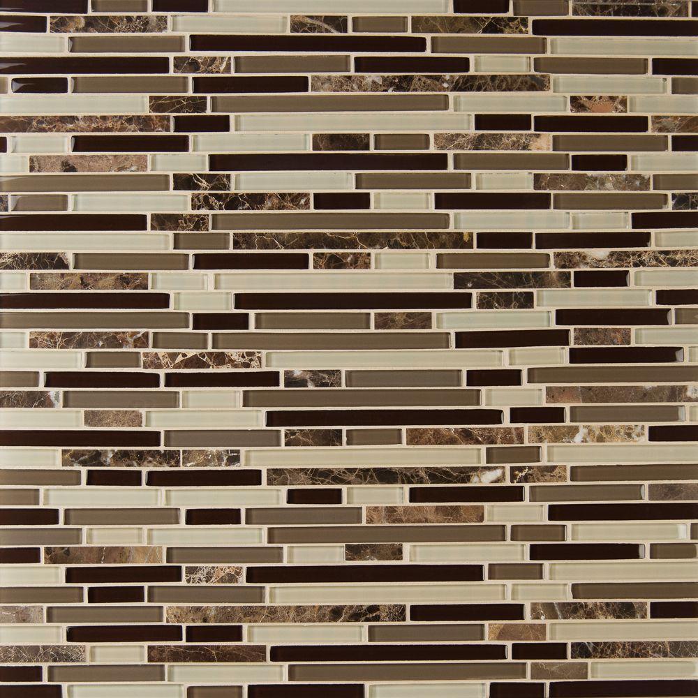 MS International Royal Oaks 12 in. x 12 in. x 8 mm Glass Marble Mesh-Mounted Mosaic Wall Tile