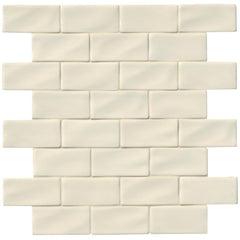 3x6 Antique White Handcrafted Glazed Ceramic Wall Tile