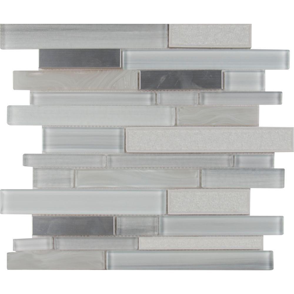 Krystal Interlocking 12 in. x 12 in. x 8mm Glass Metal Mesh-Mounted Mosaic Tile (10 sq. ft. / case)