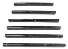 Polished Nero Marquina Black Marble Bullnose Pencil Molding