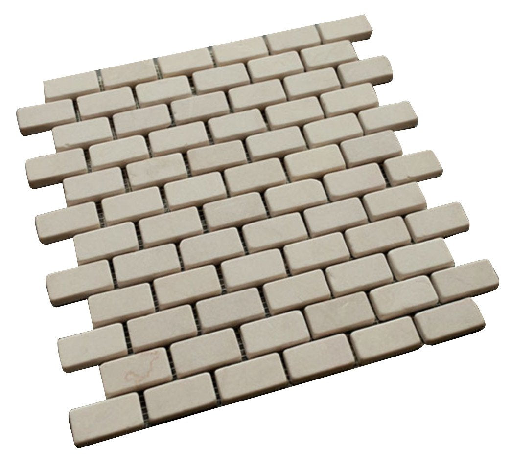 Subway Style Polished Bright Beige Stone Tile Mosaics
