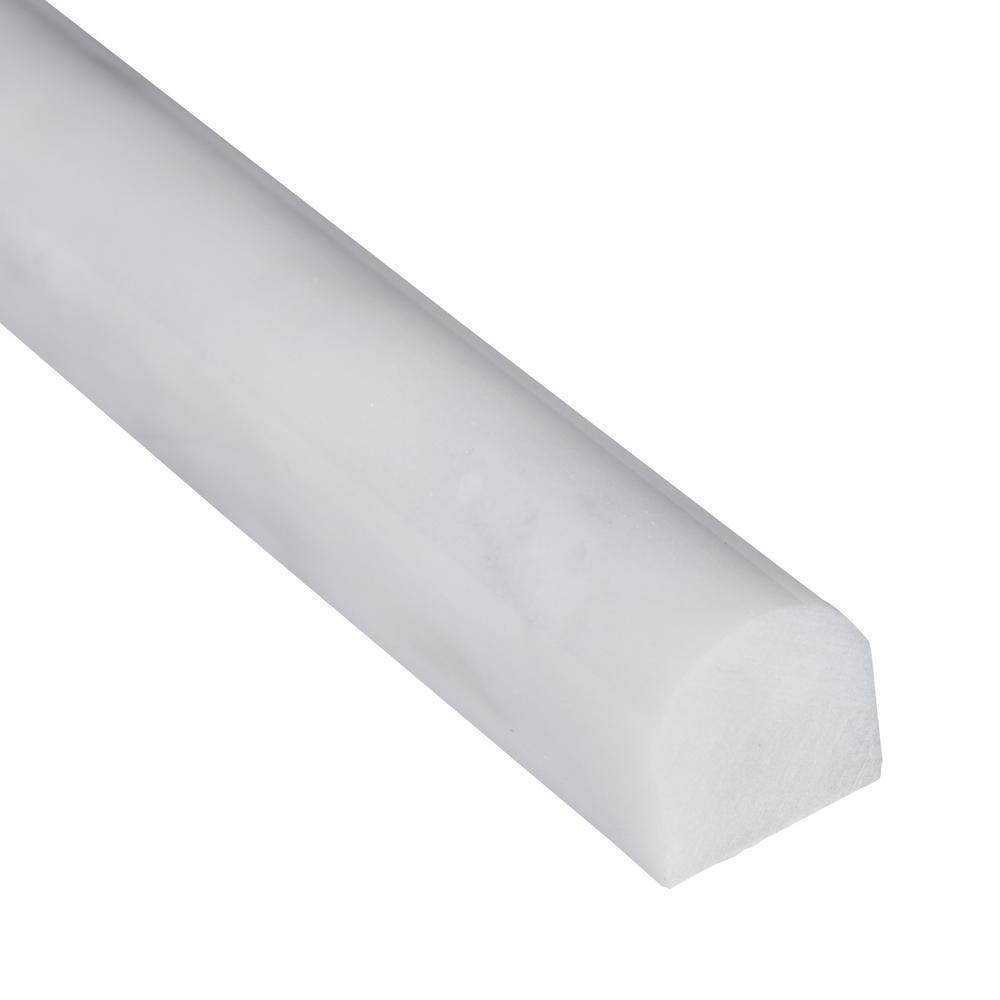 MS International Greecian White 3/4 in. x 12 in. Polished Marble Pencil Molding Wall Tile