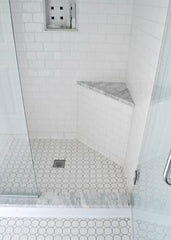 Carrara Marble Doorway Floor Threshold (Marble Saddle) Honed for Shower Curb, Vanity Backsplash