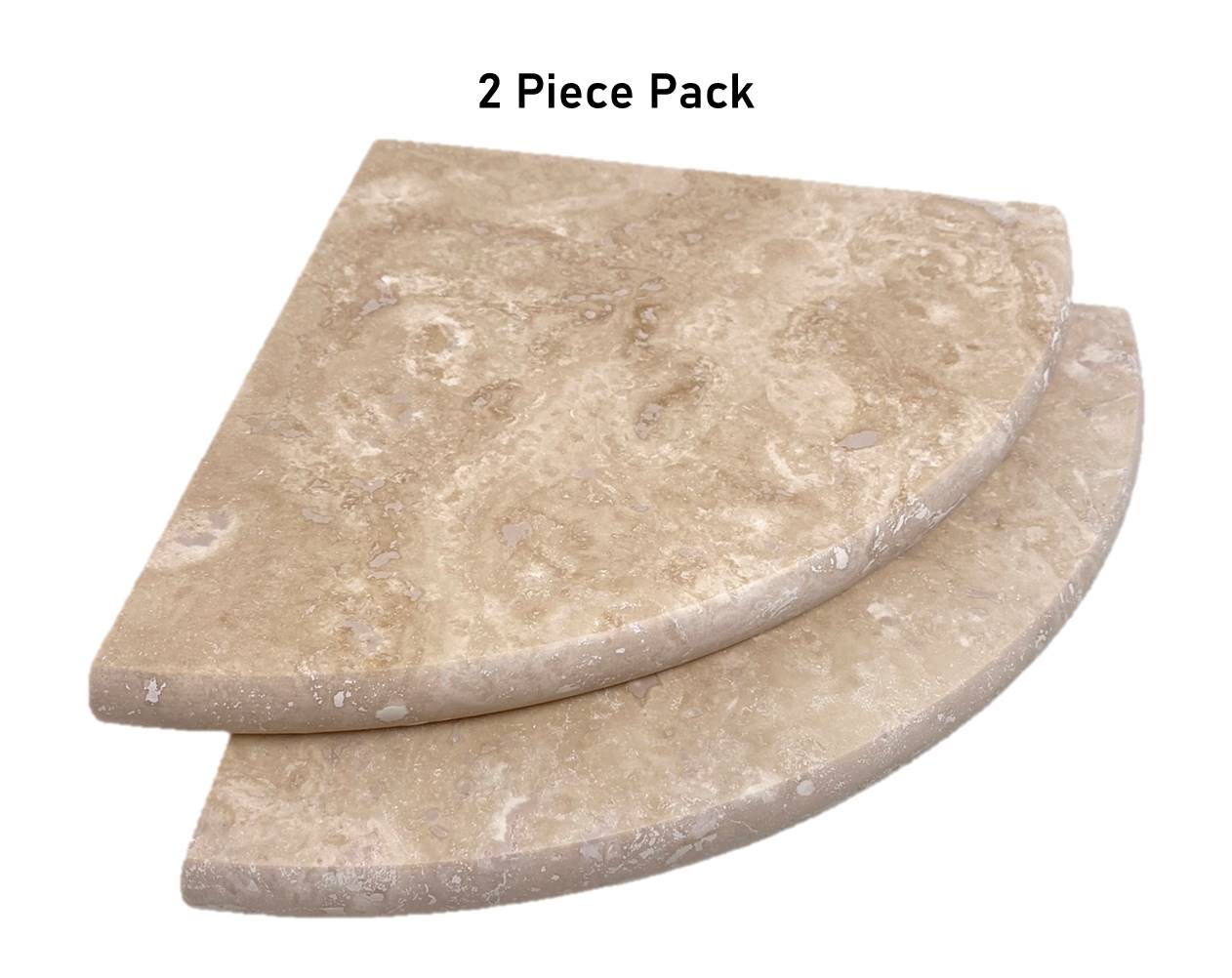 Premium Quality Durango Cream Filled and Honed Ivory Light Travertine Corner Shower Shelf Stone 9'' Wall Tile