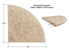Premium Quality Durango Cream Filled and Honed Ivory Light Travertine Corner Shower Shelf Stone 9'' Wall Tile