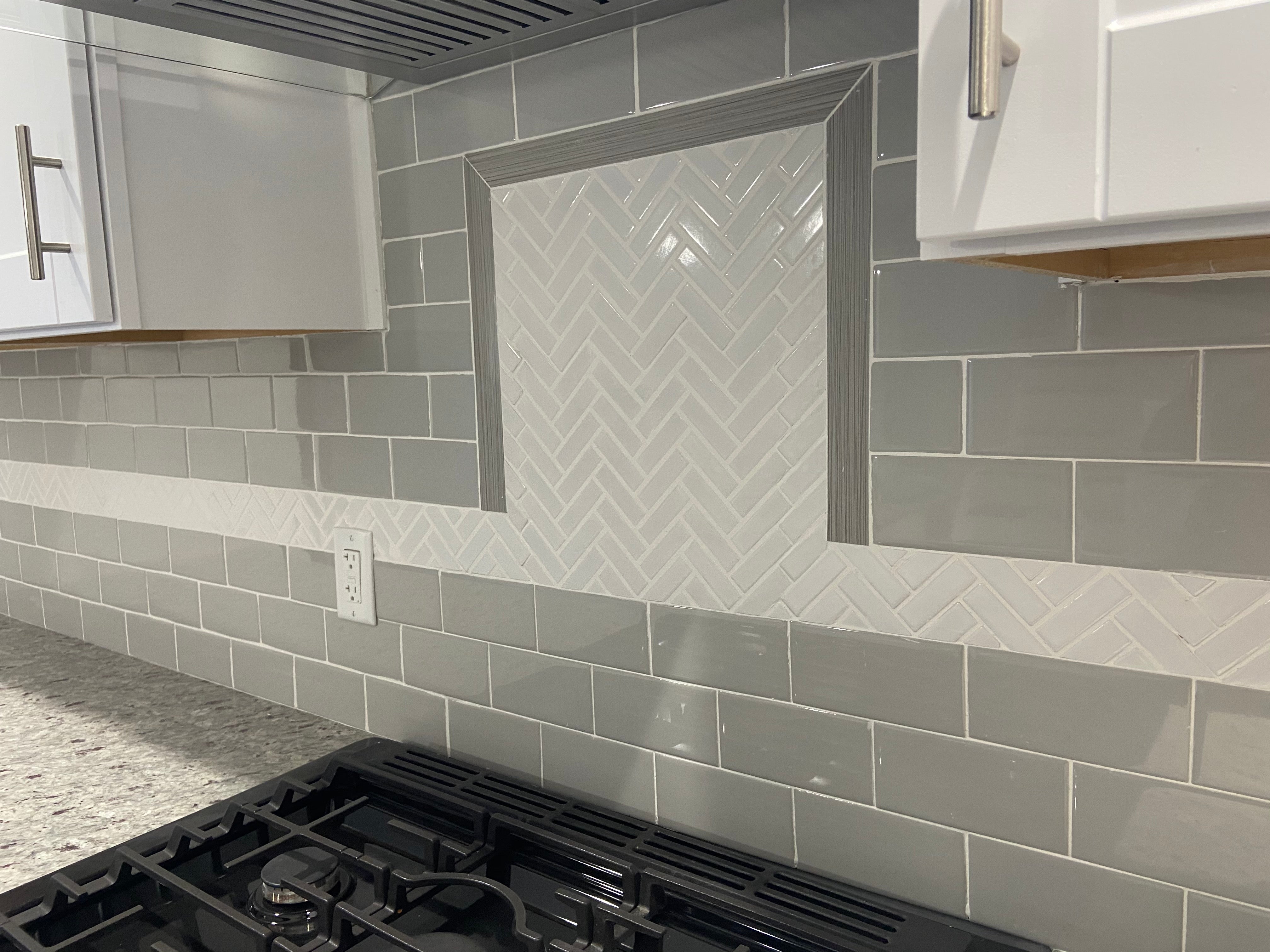 Gray Ceramic 3" X 6" Subway Tile Grey Glossy Finish Vogue Brand Designed in Italy (10 Sqft Box)