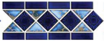 Calacatta Blue with Cobalt Blue Porcelain Border Floor and Wall Tile on 6x12 Mesh-Mounted for | | |