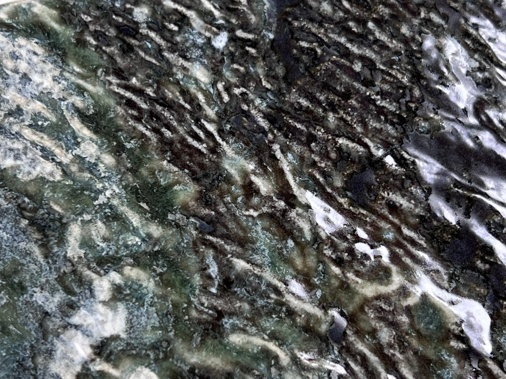 Dark Green Baltic Sea Algae Wavy Look Square 6x6 Porcelain Floor and Wall Tile for Swimming Pools, Kitchen Backsplash, Bathroom Walls, Accent Walls