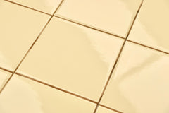 Buttermilk 4 in Ceramic Tile 4.25 inch Gloss (Shinny) 4 1/4" Box of 10 Piece for Bathroom Wall and Kitchen Backsplash