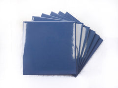 Blue Indigo 4 in Ceramic Tile 4.25 inch Gloss (Shinny) 4 1/4" Box of 10 Piece for Bathroom Wall and Kitchen Backsplash