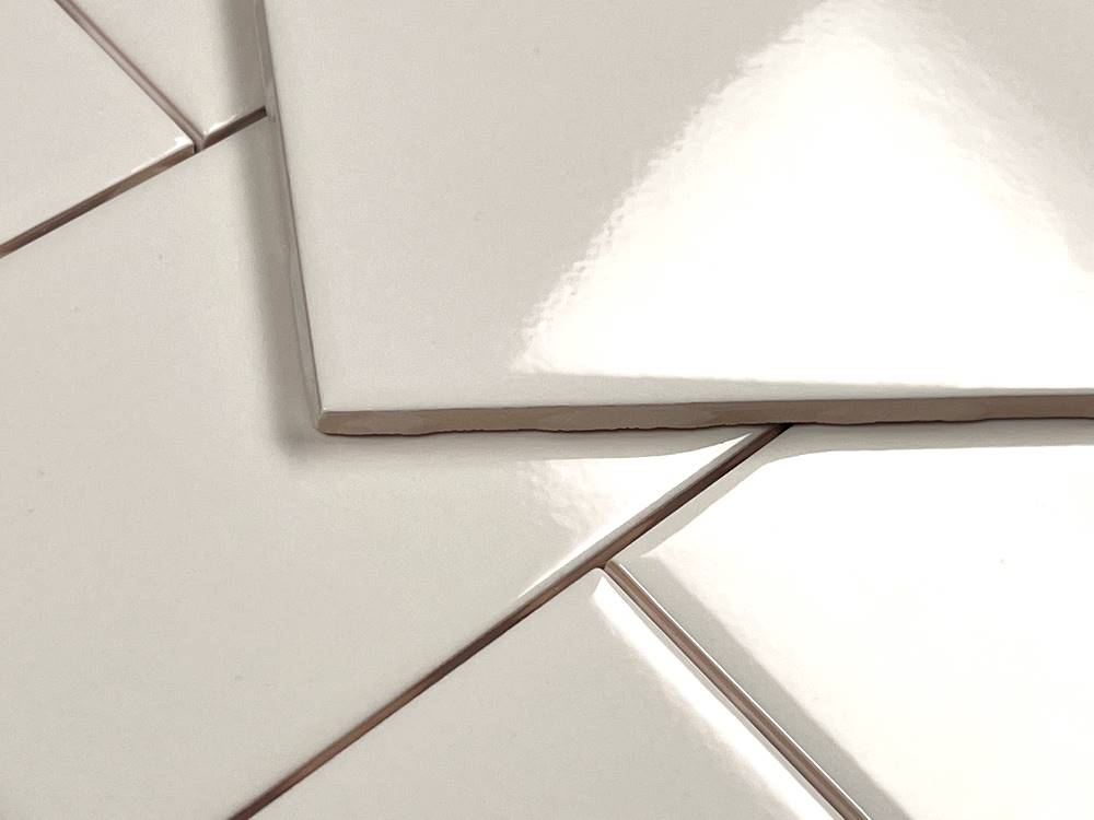 3x6 Bone Almond Ceramic Subway Wall Tile Glossy Finish