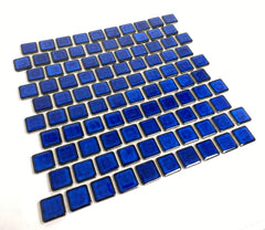 Vogue Premium Quality 1-1/8" x 1-1/8" Cobalt Blue Brick Pattern Porcelain Mosaic Tile on Mesh on 12x12 sheet for Kitchen Backsplash, Bathroom Walls, Pool Tile