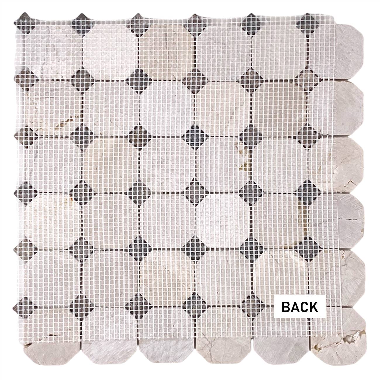 Crema Marfil 2 Inch Octagon Pattern with Dark Emperador Dots Marble Tile Mosaics for Floor and Wall, Bathroom and Kitchen Walls Kitchen Backsplashes - 5 Sheet Pack Set - 5 Sqft