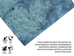 Santa Catalina Aquamarine Blue Square 5.75 Inch Glossy Glazed Porcelain Floor and Wall Tile for Swimming Pools, Kitchen Backsplash, Bathroom Walls, Accent Walls