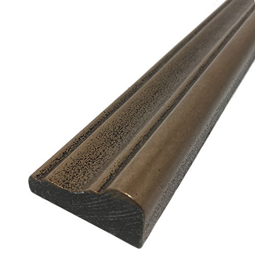 Vogue Tile 2"x12"  Bronze Resin Metallic Look Moldura Chair Rail Trim Wall Tile - Pack of 3 Pieces