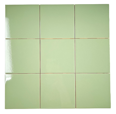 Olive Green 4 in Ceramic Tile 4.25 inch Gloss (Shinny) 4 1/4" Box of 10 Piece for Bathroom Wall and Kitchen Backsplash