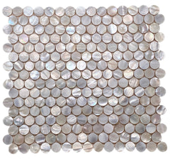 Seashell Natural Pearl Mother of Pearl Penny Round 3/4 Inch Mosaic Wall Tile with Backing for Kitchen Backsplash, Bathroom Shower, Accent Walls