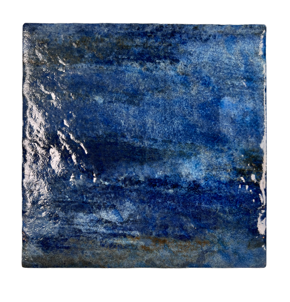 Florida Sea Blue Square 5.75 Inch Glossy Glazed Porcelain Floor and Wall Tile for Swimming Pools, Kitchen Backsplash, Bathroom Walls, Accent Walls