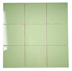 Olive Green 4 in Ceramic Tile 4.25 inch Gloss (Shinny) 4 1/4" Box of 10 Piece for Bathroom Wall and Kitchen Backsplash