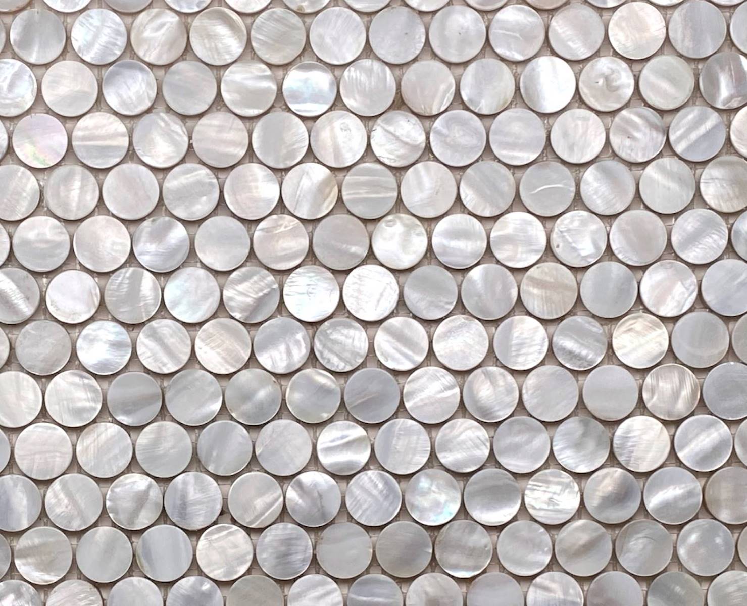 Seashell Natural Pearl Mother of Pearl Penny Round 3/4 Inch Mosaic Wall Tile with Backing for Kitchen Backsplash, Bathroom Shower, Accent Walls