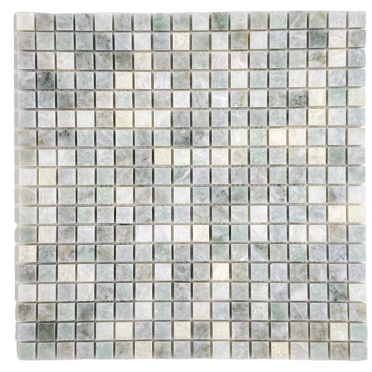 Tenedos 5/8x5/8 Ming Green Marble Onyx Polished Mosaic Floor Wall Tiles