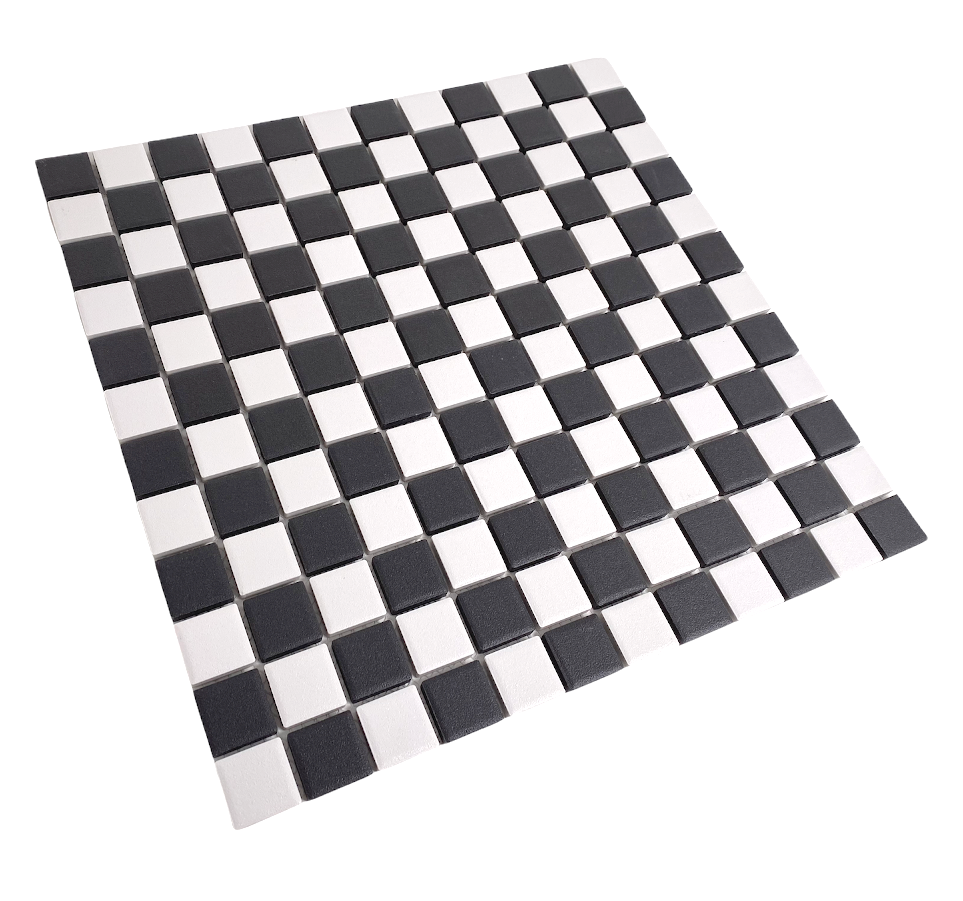 TDPW-UGBW1X1-400 Black Greyish & White Checkered Unglazed Porcelain 7/8 Inch Square Mosaic Tile for Bathroom Floors, Walls, Kitchen Backsplash and Pool (Not Peel and Stick)